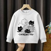 Chemeowstry Classic Kids Hoodies Cute Μαύρη γάτα Παιδική Ένδυση Επιστήμη Φούτερ Κορίτσια Αγόρια Μαύρες Γάτες Φούτερ