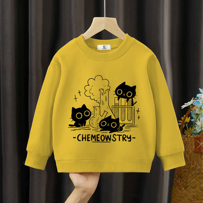 Chemeowstry Classic Kids Hoodies Cute Μαύρη γάτα Παιδική Ένδυση Επιστήμη Φούτερ Κορίτσια Αγόρια Μαύρες Γάτες Φούτερ