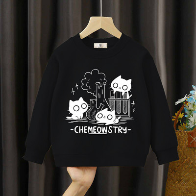 Chemeowstry Classic Kids Hoodies Cute Μαύρη γάτα Παιδική Ένδυση Επιστήμη Φούτερ Κορίτσια Αγόρια Μαύρες Γάτες Φούτερ