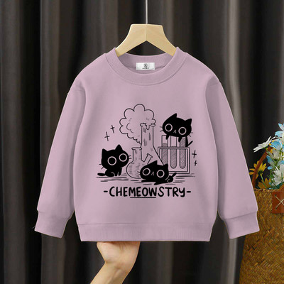 Chemeowstry Classic Kids Hoodies Cute Μαύρη γάτα Παιδική Ένδυση Επιστήμη Φούτερ Κορίτσια Αγόρια Μαύρες Γάτες Φούτερ