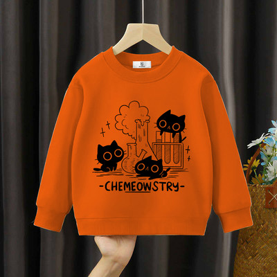 Chemeowstry Classic Kids Hoodies Cute Μαύρη γάτα Παιδική Ένδυση Επιστήμη Φούτερ Κορίτσια Αγόρια Μαύρες Γάτες Φούτερ