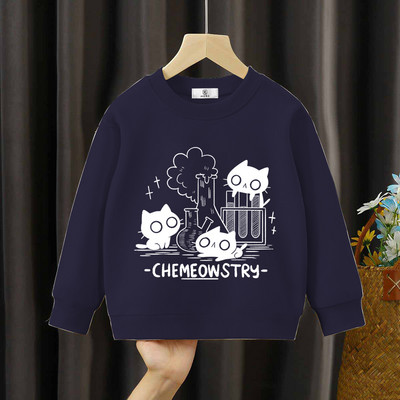 Chemeowstry Classic Kids Hoodies Cute Μαύρη γάτα Παιδική Ένδυση Επιστήμη Φούτερ Κορίτσια Αγόρια Μαύρες Γάτες Φούτερ