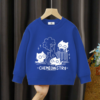 Chemeowstry Classic Kids Hoodies Cute Μαύρη γάτα Παιδική Ένδυση Επιστήμη Φούτερ Κορίτσια Αγόρια Μαύρες Γάτες Φούτερ