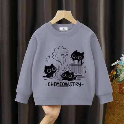 Chemeowstry Classic Kids Hoodies Cute Μαύρη γάτα Παιδική Ένδυση Επιστήμη Φούτερ Κορίτσια Αγόρια Μαύρες Γάτες Φούτερ
