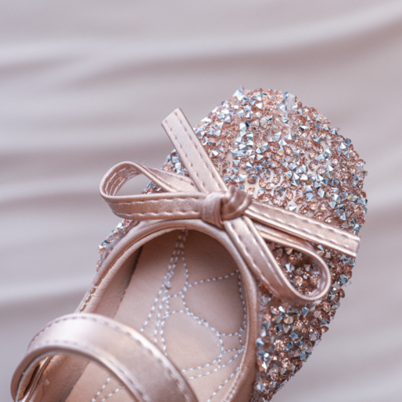 Cipele za djevojčice s mekim potplatom od kamenčića Cipele za princeze Kožne ravne cipele Bling svečane cipele Dječje cipele za vjenčanje i nastup na pozornici