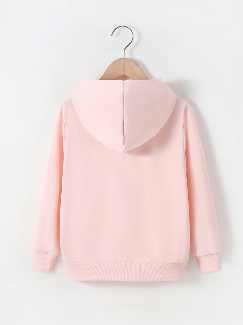 Jesenska 4-12 godina ružičasta dječja odjeća za bebe Djevojčice Džemper s kapuljačom Dukserice Odjeća za bebe dugih rukava