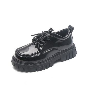 Кожени обувки за момичета, момчета, плътни черни обувки за деца, момичета, пролетни бебешки ежедневни училищни обувки плоски ежедневни детски обувки за шоу