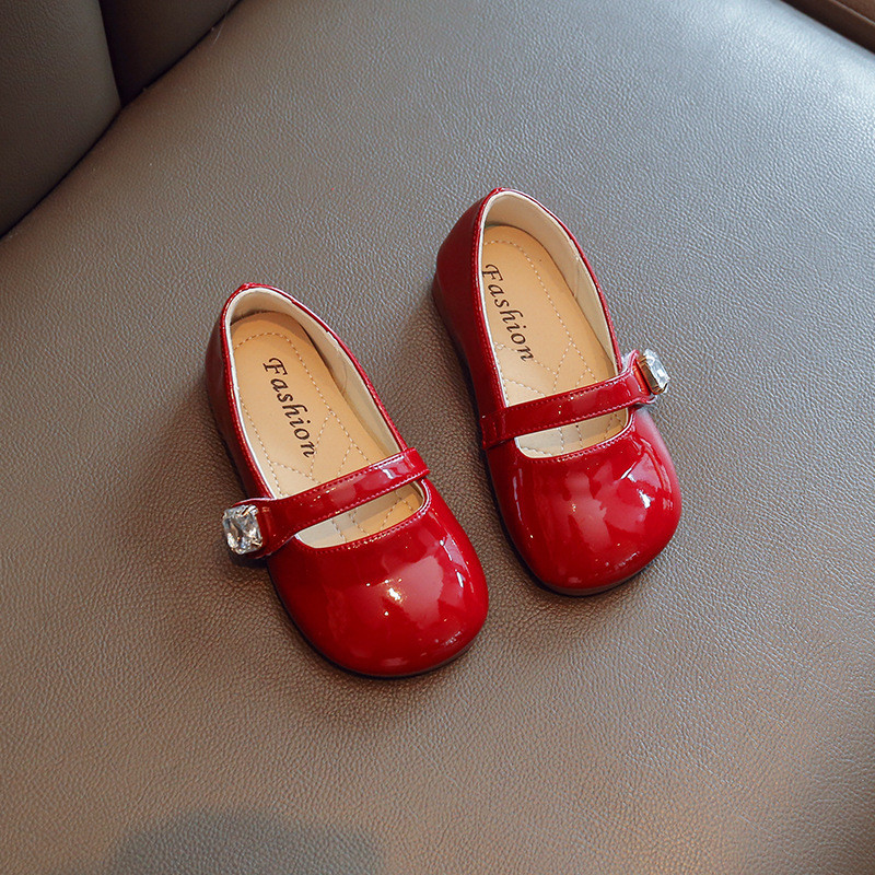 Proljeće jesen Lakirane cipele za djevojčice Modne cipele princeze sa dijamantima Plitke dječje svečane cipele jednobojne Mary Janes