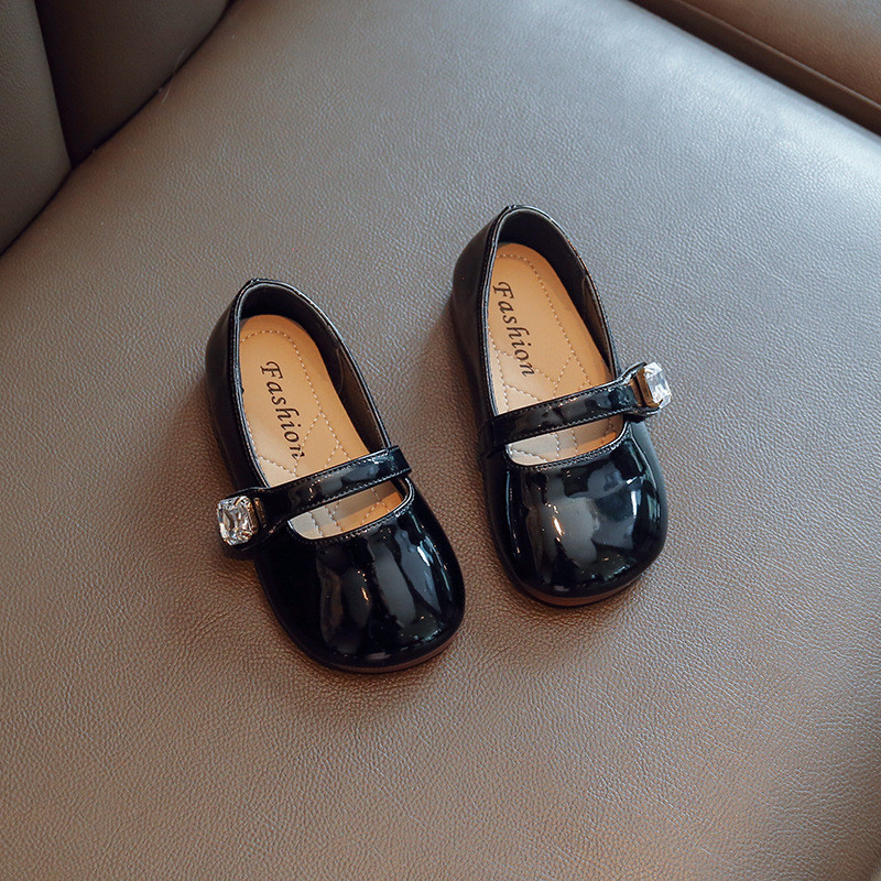 Proljeće jesen Lakirane cipele za djevojčice Modne cipele princeze sa dijamantima Plitke dječje svečane cipele jednobojne Mary Janes