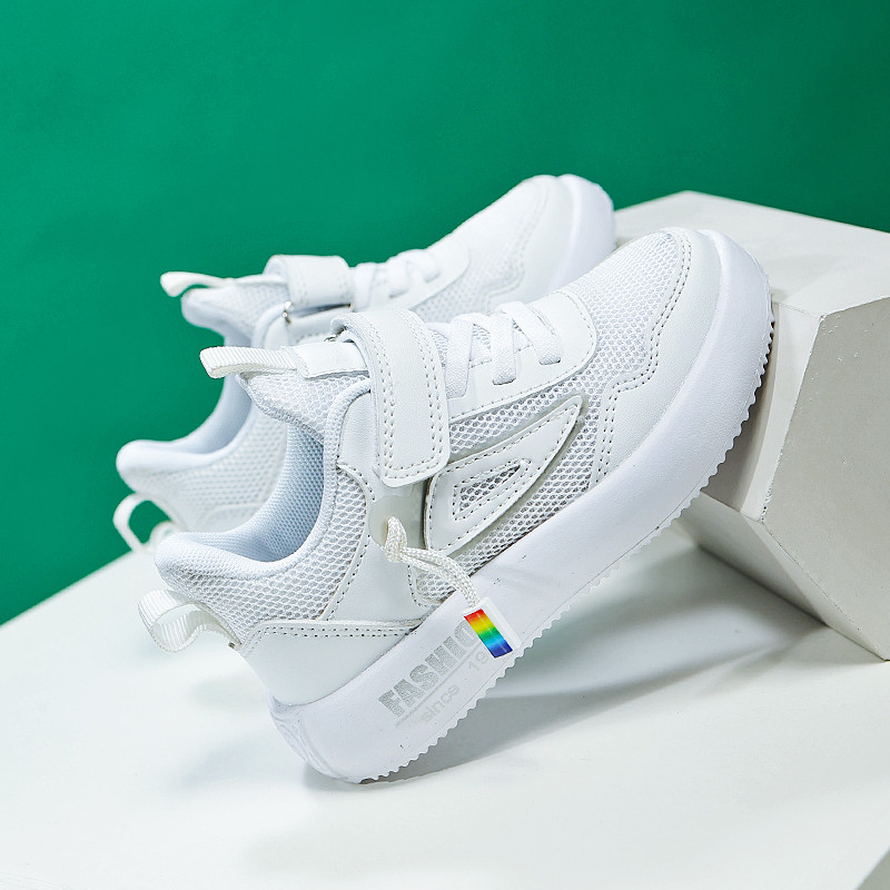 2023, nove Lagane tenisice za dječake, studenti, djeca, ljetna prozračna mrežasta sportska obuća, jesen 4-12, dječje ravne cipele, bijele cipele, kožne