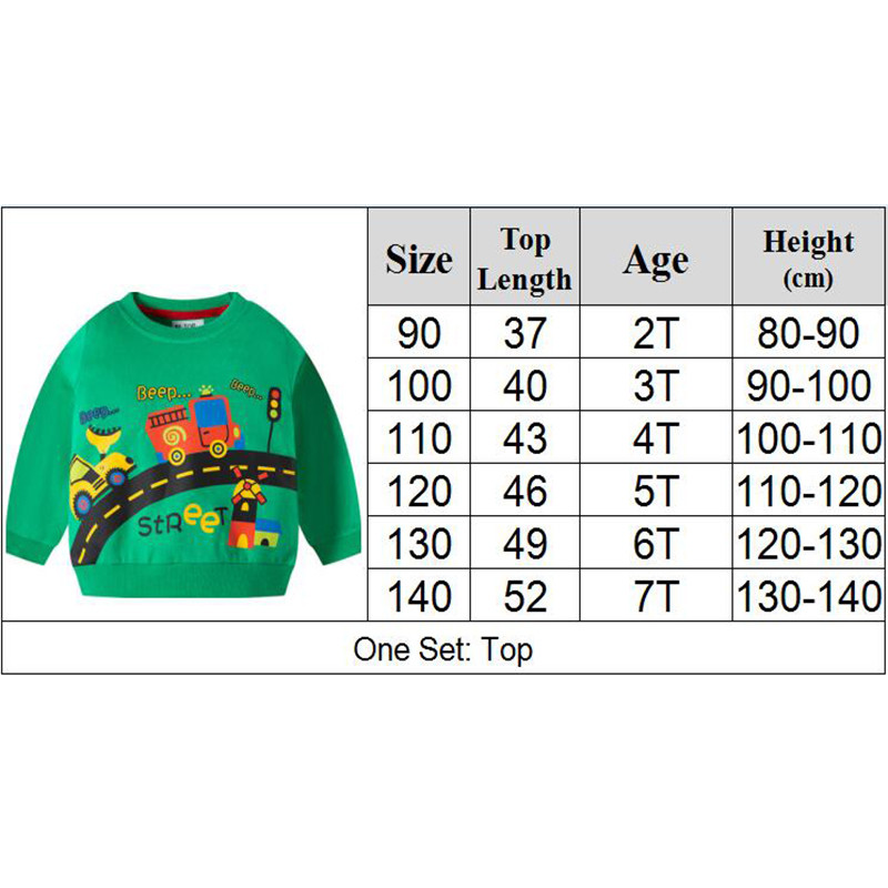Dječja majica za dječake Mekani pamuk Dječje majice dugih rukava Odjeća Automobilski print Elastični porub 2 3 4 5 6 7 godina Nošenje proljetna jesen