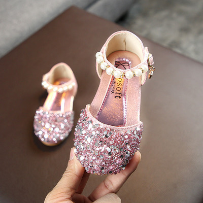 Princess Παιδικά δερμάτινα παπούτσια για κορίτσια Pearl BowKnot Flat παπούτσια Μόδα Παιδικά Soft Party Wedding Shoes Παπούτσια για παιδιά για κορίτσια