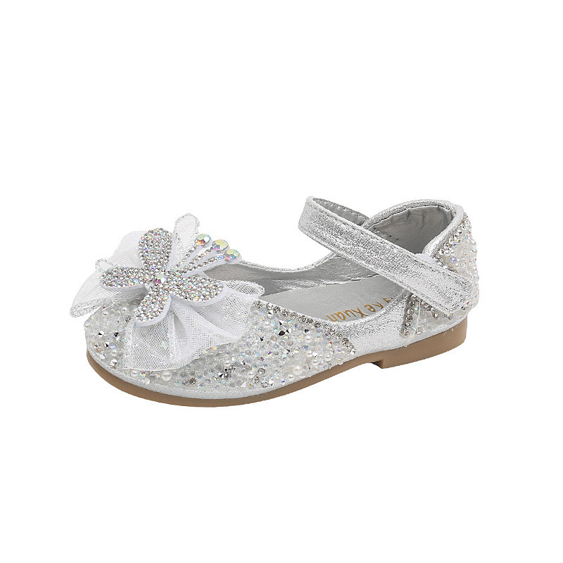Princess dječje kožne cipele za djevojčice Pearl BowKnot ravne cipele Modne dječje meke cipele za vjenčanje Cipele za djecu djevojčice