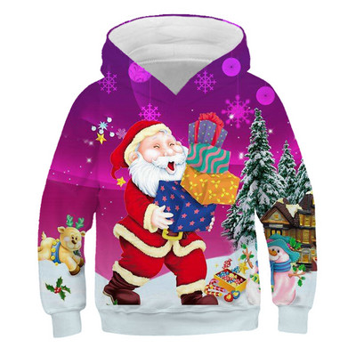 Kawaii Hoodies Χριστουγεννιάτικα 3D Print Φούτερ Santa Snowmen Φούτερ για αγόρια κορίτσια Unisex φούτερ με κουκούλα παιδικά Fashion Oversized Hoodie