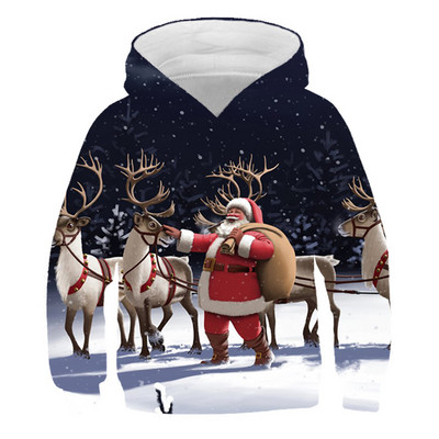 Kawaii Hoodies Χριστουγεννιάτικα 3D Print Φούτερ Santa Snowmen Φούτερ για αγόρια κορίτσια Unisex φούτερ με κουκούλα παιδικά Fashion Oversized Hoodie