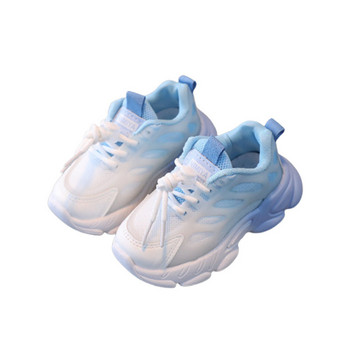 Бебешки градиентни цветни детски спортни обувки Меки мрежести дишащи обувки Обувки за момчета и момичета Модни маратонки F04265