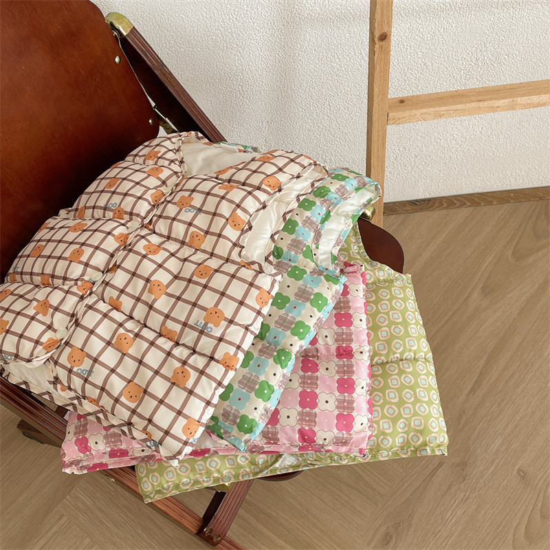 2023. Jesen Zima Novi dječji pamučni prsluk s printom Dječaci i djevojčice nose podebljanu toplu majicu bez rukava i iznutra i izvana