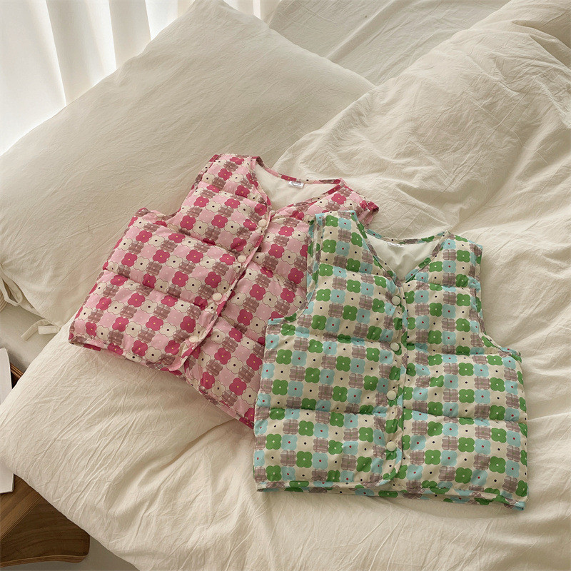 2023. Jesen Zima Novi dječji pamučni prsluk s printom Dječaci i djevojčice nose podebljanu toplu majicu bez rukava i iznutra i izvana