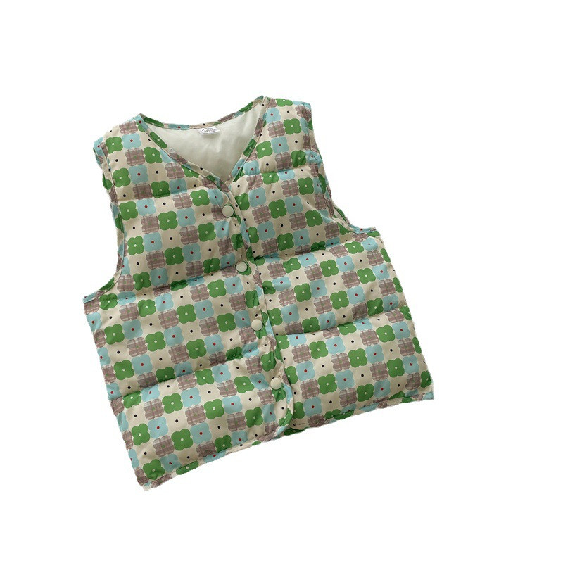 2023. Jesen Zima Novi dječji pamučni prsluk s printom Dječaci i djevojčice nose podebljanu toplu majicu bez rukava i iznutra i izvana