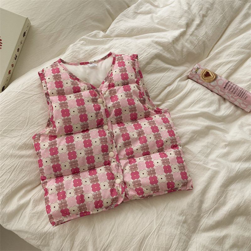 2023. Jesen Zima Novi dječji pamučni prsluk s printom Dječaci i djevojčice nose podebljanu toplu majicu bez rukava i iznutra i izvana