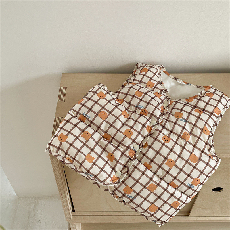 2023. Jesen Zima Novi dječji pamučni prsluk s printom Dječaci i djevojčice nose podebljanu toplu majicu bez rukava i iznutra i izvana