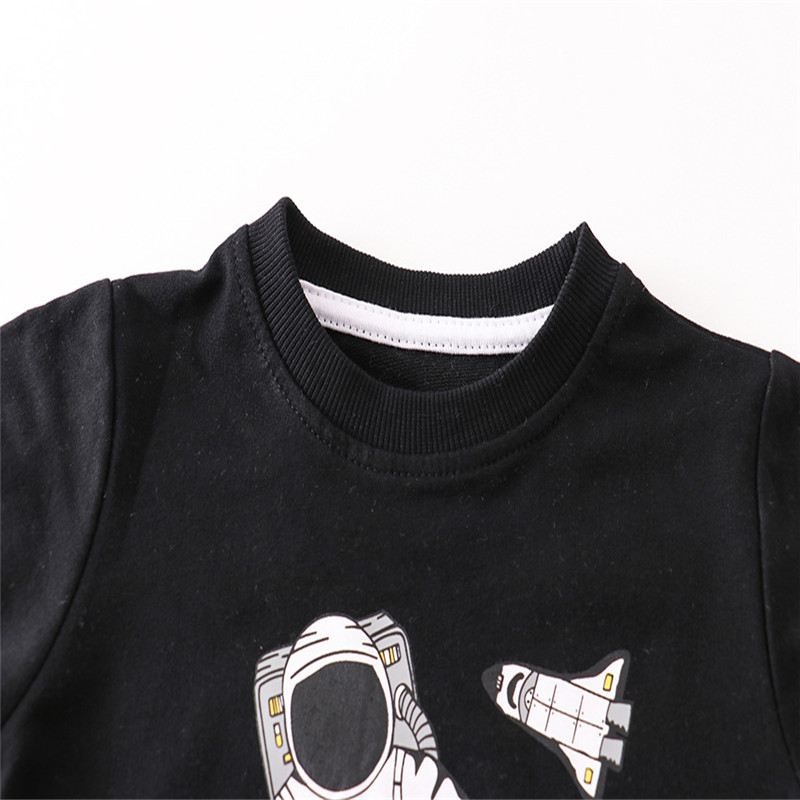 Jumping Meters Jesen Proljeće Spaceman print Dječje majice Pamuk Dječaci Djevojčice Odjeća s kapuljačom Modne dječje majice