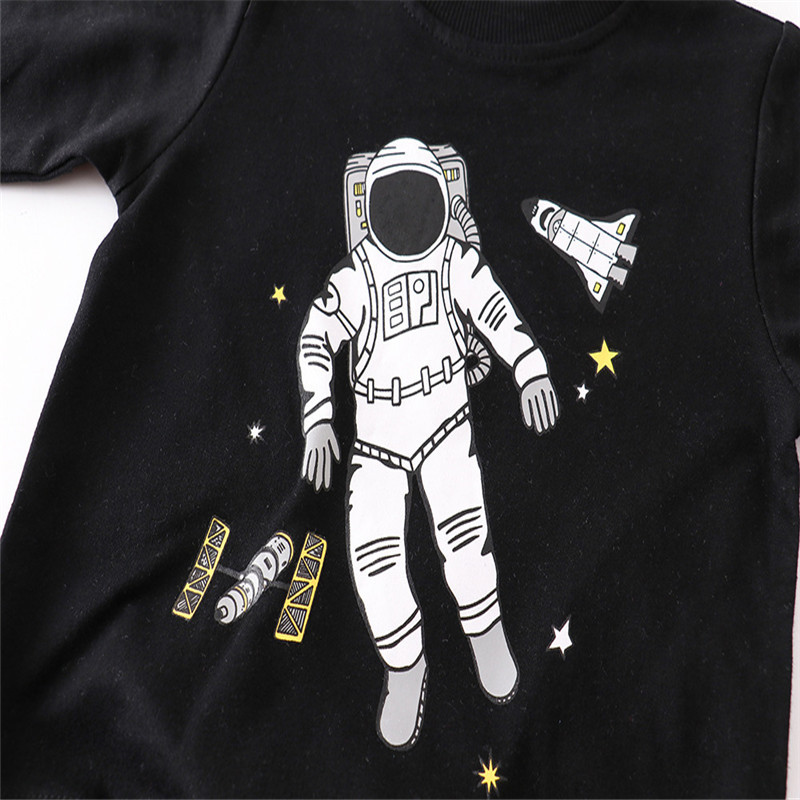 Jumping Meters Jesen Proljeće Spaceman print Dječje majice Pamuk Dječaci Djevojčice Odjeća s kapuljačom Modne dječje majice