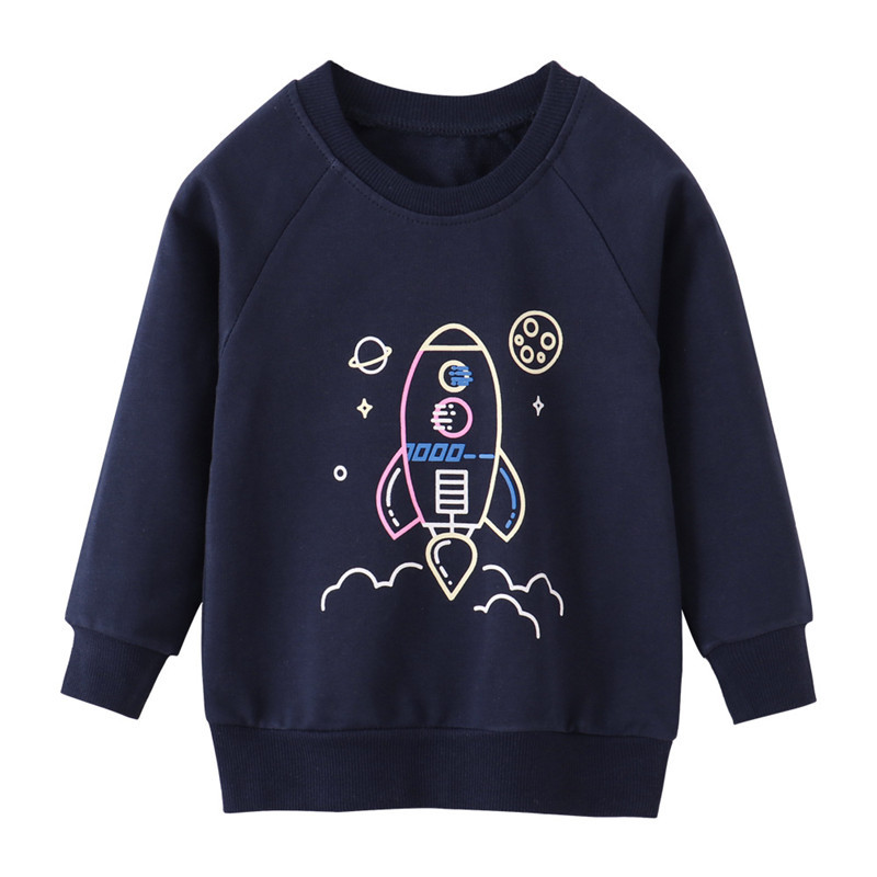 Jumping Meters Jesen Proljeće Spaceman print Dječje majice Pamuk Dječaci Djevojčice Odjeća s kapuljačom Modne dječje majice