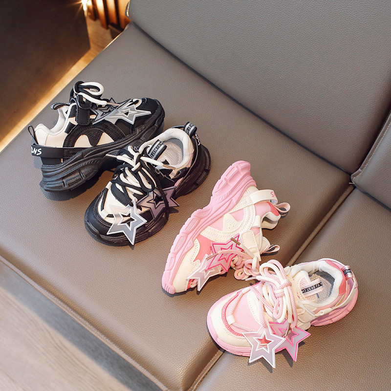Zvjezdasti oblik Decos Elegantne dječje ležerne tenisice Udobne neklizajuće cipele za trčanje Dječje debele tenisice za djevojčice G08194