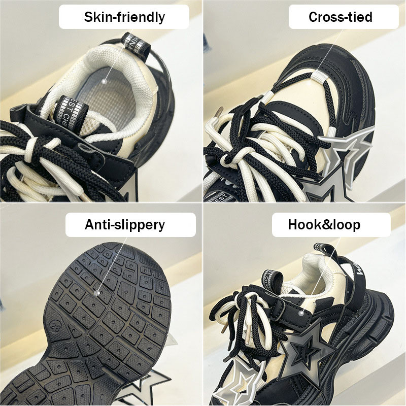 Zvjezdasti oblik Decos Elegantne dječje ležerne tenisice Udobne neklizajuće cipele za trčanje Dječje debele tenisice za djevojčice G08194