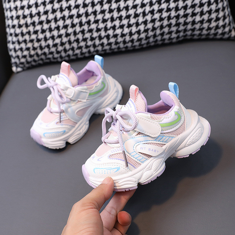 Nove proljetne dječje ležerne sportske cipele, modne pruge, prozračne mrežaste mekane neklizajuće dječje tenisice za dječake i djevojčice G08231