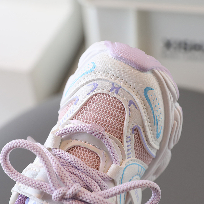 Nove proljetne dječje ležerne sportske cipele, modne pruge, prozračne mrežaste mekane neklizajuće dječje tenisice za dječake i djevojčice G08231