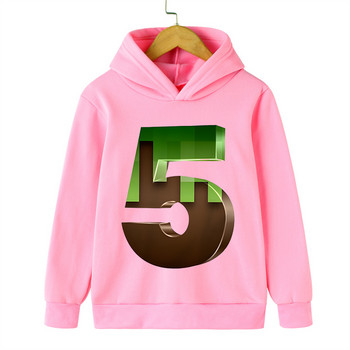 Pink Hoodie Cartoon Γενέθλια Νούμερο 2~9 Κορίτσια Streetwear Harajuku Αστείο δώρο γενεθλίων Αγόρια Ρούχα Χαριτωμένα φούτερ γενεθλίων