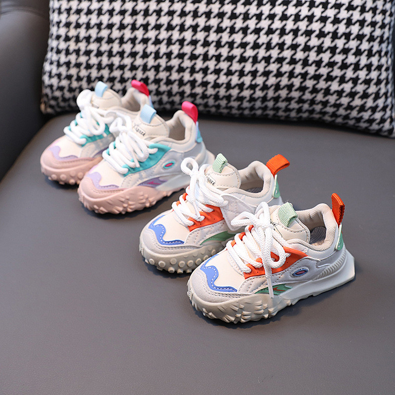 Tenisice za djevojčice Cipele Dječje proljeće jesen 2023. Dječje tenisice ravne prozračne patchwork cipele s platformom Obuća za dječake G09265