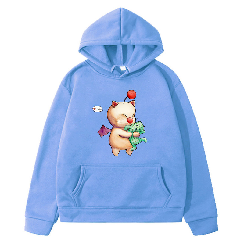 Igra Final Fantasy Moogles Cat Hoodie Jesen Zima Udobna majica s kratkim rukavima Sudadera Puloveri za dječake i djevojčice Kawaii
