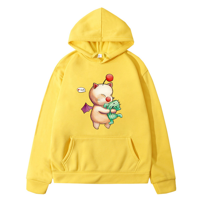 Igra Final Fantasy Moogles Cat Hoodie Jesen Zima Udobna majica s kratkim rukavima Sudadera Puloveri za dječake i djevojčice Kawaii
