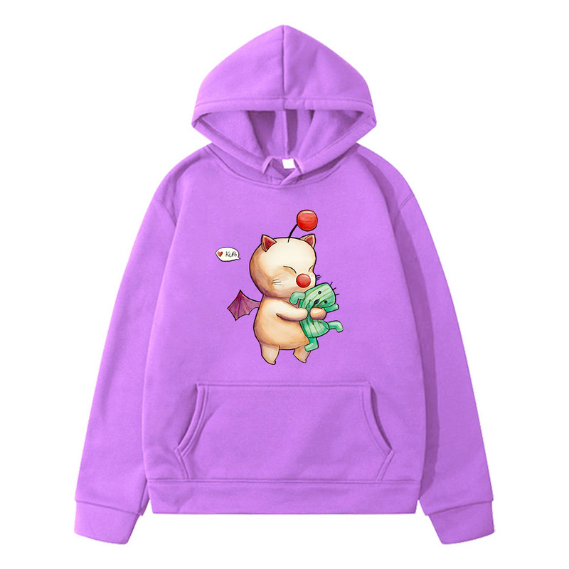 Igra Final Fantasy Moogles Cat Hoodie Jesen Zima Udobna majica s kratkim rukavima Sudadera Puloveri za dječake i djevojčice Kawaii