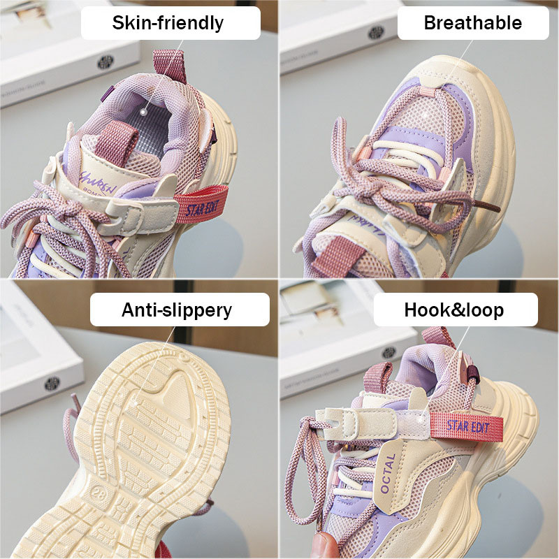 Chic svakodnevne cipele Child Fun Side s najlonskim remenom Dječje tenisice Dječaci Djevojčice Udobne debele podnice Studentske cipele G08201