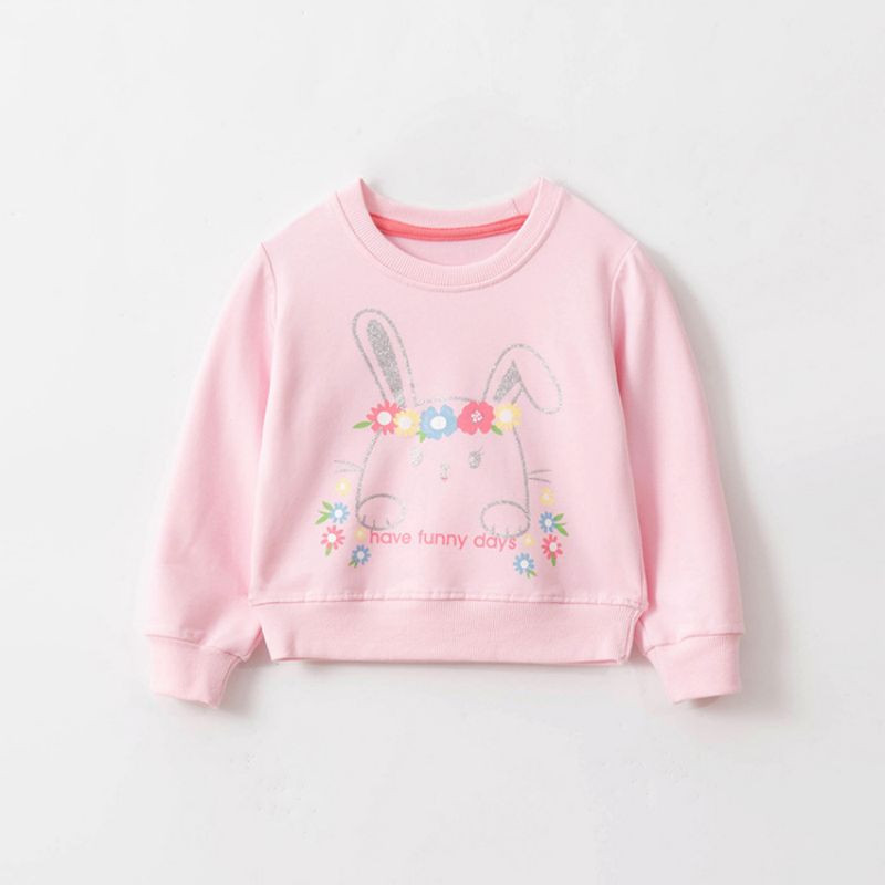 Odjeća za jesen i proljeće 2023. Ružičasta majica za djevojčice Prekrasne majice sa zečevima iz crtića Mekana i udobna odjeća za djecu 2-8 godina