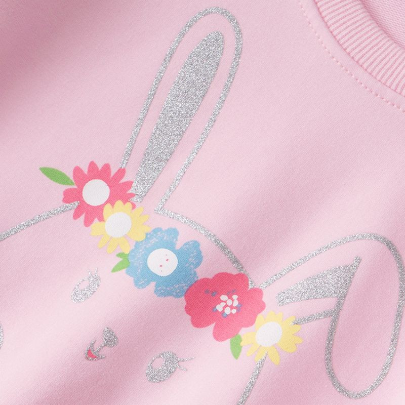 Odjeća za jesen i proljeće 2023. Ružičasta majica za djevojčice Prekrasne majice sa zečevima iz crtića Mekana i udobna odjeća za djecu 2-8 godina