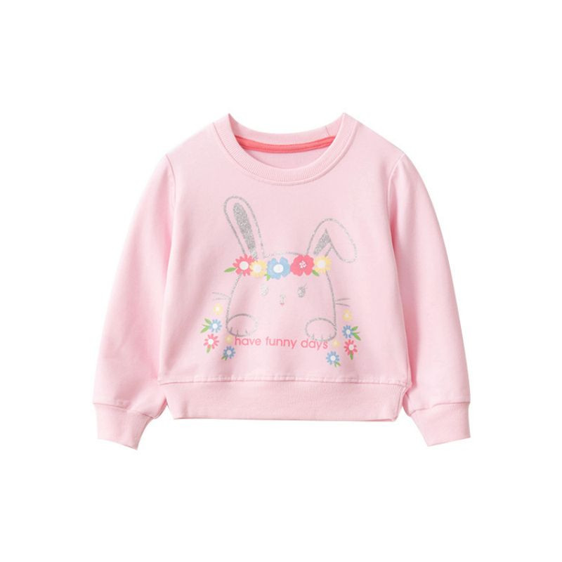 Odjeća za jesen i proljeće 2023. Ružičasta majica za djevojčice Prekrasne majice sa zečevima iz crtića Mekana i udobna odjeća za djecu 2-8 godina