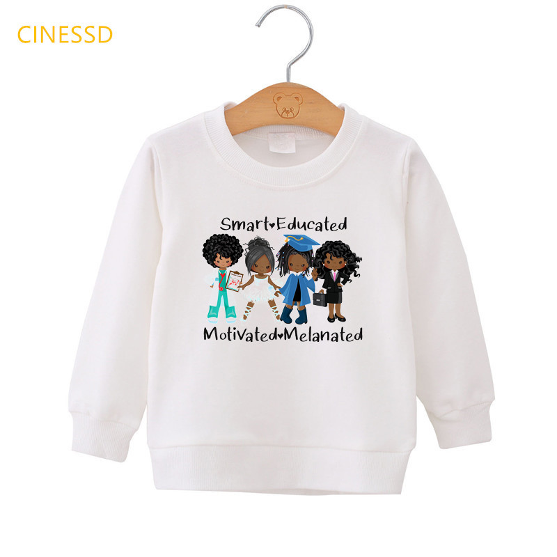 dječje majice s kapuljačom slatka mala melaninska princeza s printom afroameričkih djevojaka jesen zima debela majica s kapuljačom djeca tinejdžeri ružičasta majica s kapuljačom