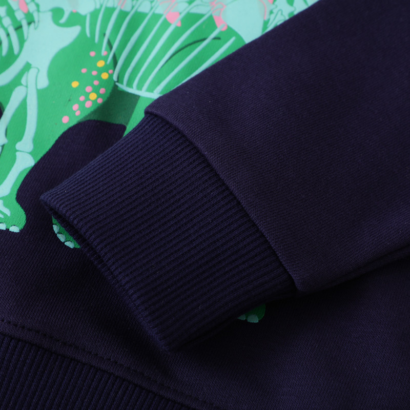 Little maven Svjetleća majica za dječake Svjetleći dječaci Mjesec i dinosaurus Pamuk Dječja odjeća za jesen Dječja odjeća