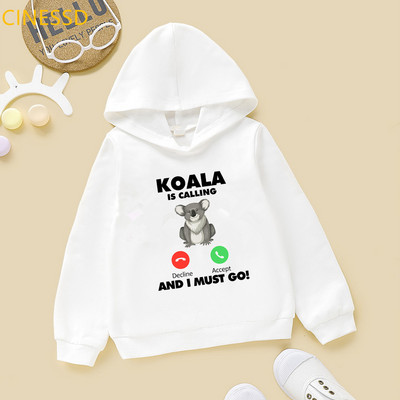 Χαριτωμένο Koala Animal Print Hoody Harajuku Kawaii Παιδικά Ρούχα Υψηλής ποιότητας Χριστουγεννιάτικο Δώρο για Παιδικά Ρούχα Φούτερ μπλουζάκια