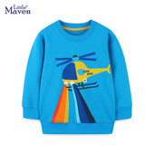 Little maven Φούτερ για αγόρια φθινοπώρου Γελοιογραφία ελικόπτερο κέντημα βαμβάκι 2 έως 7 ετών Παιδικά εξωτερικά ρούχα