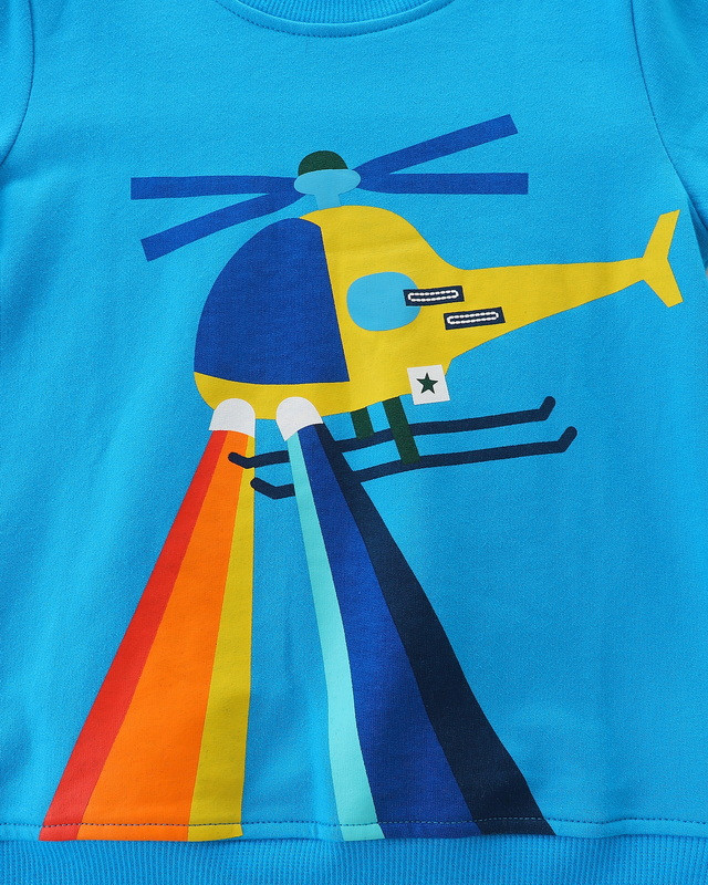 Little maven Jesenske majice za dječake Crtani Helikopter Vez Pamuk Gornja odjeća za djecu od 2 do 7 godina