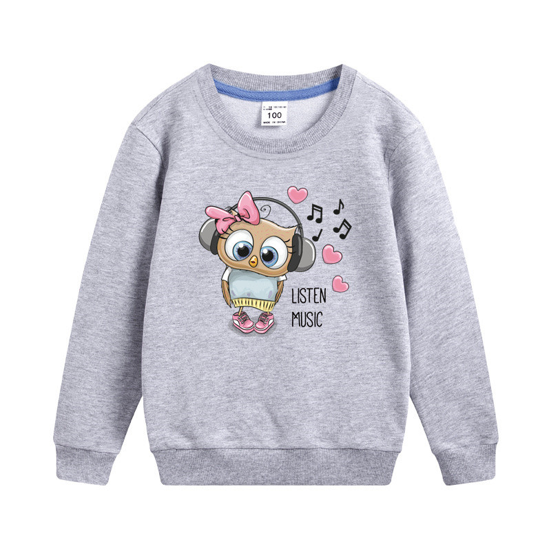Aimi Lakana Proljeće Jesen Dječji pulover Dukserica s crtanim sovama Odjeća s okruglim izrezom za djevojčice Slatki grafički kaputi
