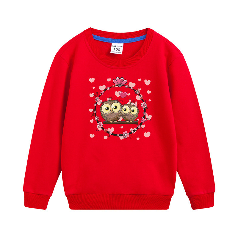 Aimi Lakana Proljeće Jesen Dječji pulover Dukserica s crtanim sovama Odjeća s okruglim izrezom za djevojčice Slatki grafički kaputi