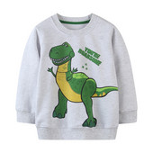 Little maven 2023 Baby Kids Lovely Dinosaur Cotton Νέα μόδα φούτερ Γκρι παιδικά μπλουζάκια για παιδιά 2-7 ετών