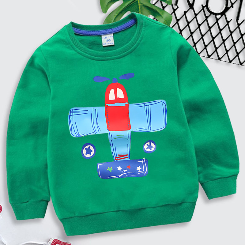 Pulover s printom zrakoplova, majice za dječake, jesen 2023., dječja odjeća s dugim rukavima, Harajuku ulična odjeća, dječje majice s kapuljačom
